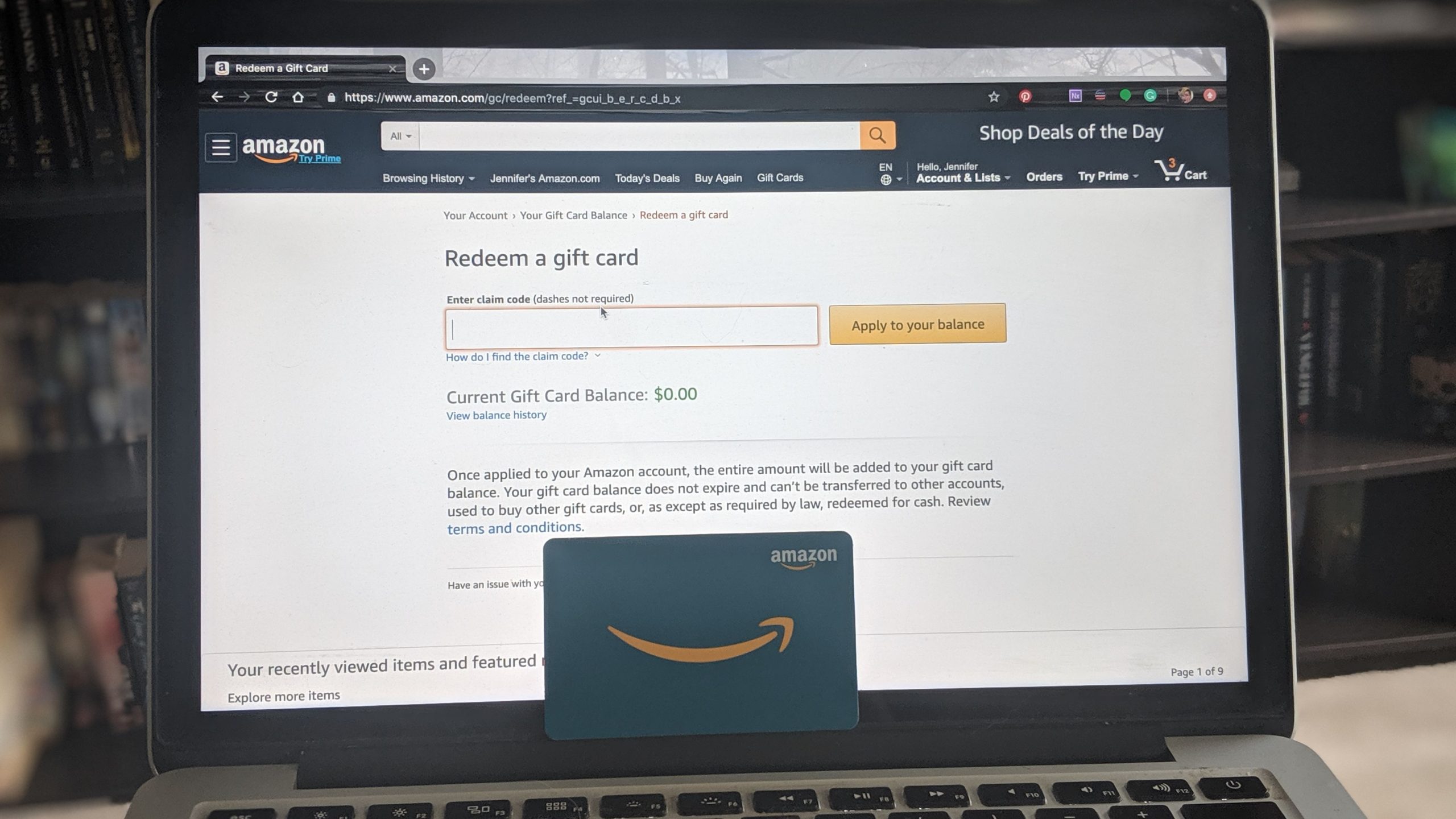 How to Use a Gift Card on Amazon